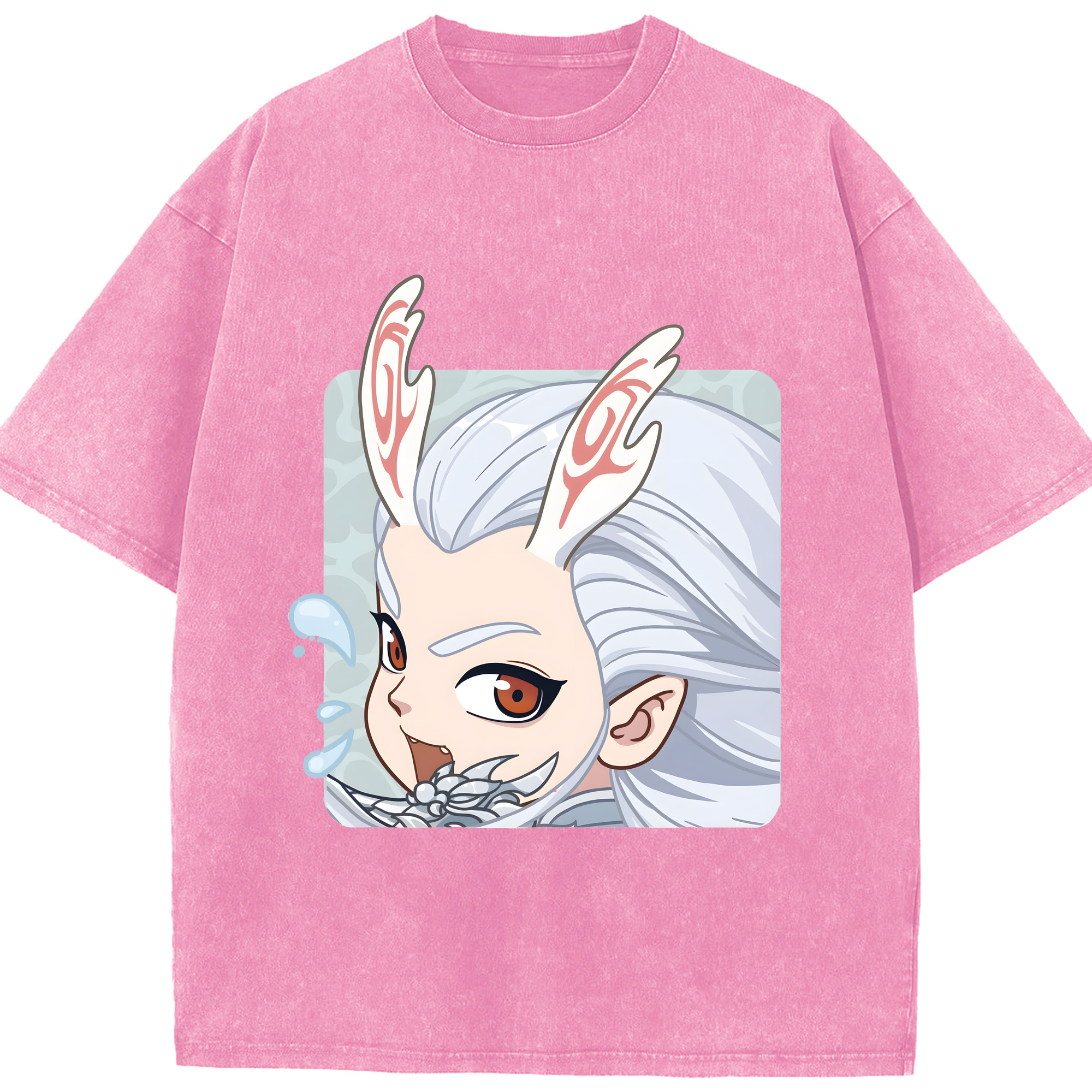 （画像用） Ne Zha 2 ナタ 魔童の大暴れ 綿100% ヴィンテージ風 半袖Tシャツ（フロントプリント）